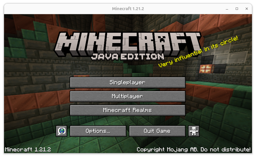 Initial Screen Minecraft Java Edition