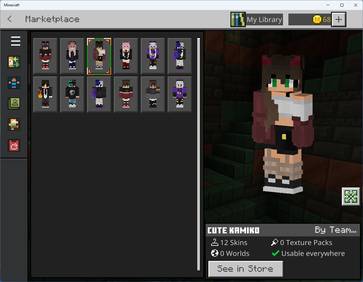 Customizing Character in Bedrock edition